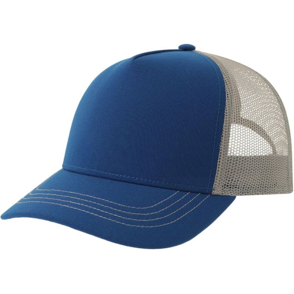Atlantis Unisex Adult Rapper 5 Panel Canvas Recycled Trucker Cap / Royal Blue/Gr